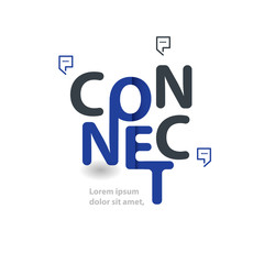 Wall Mural - Connect Logo Design Template Elements