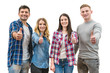 © realstock1 - The four people thumb up on the white background
