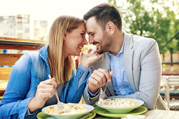 Couple enjoying restaurant