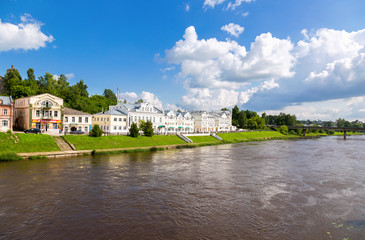 Canvas Print - Provincial Russian town of Torzhok in summer sunny day