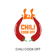 chili cook off logo isolated on white background for your web, mobile and app design