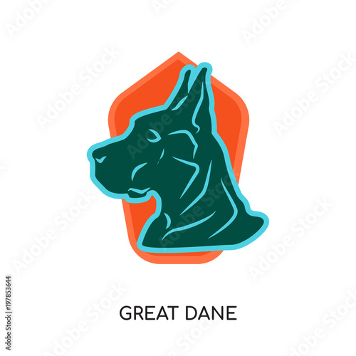 Great Dane Logo Isolated On White Background For Your Web Mobile And App Design Buy This Stock Vector And Explore Similar Vectors At Adobe Stock Adobe Stock