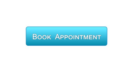 Wall Mural - Book appointment web interface button blue color design, meeting date, calendar