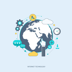 Wall Mural - Internet technology icon. Flat vector illustration