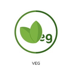 Wall Mural - veg logo isolated on white background for your web, mobile and app design