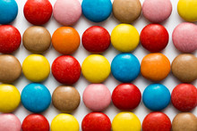 Close Up Of A Pile Of Colorful Chocolate Coated Candy, Chocolate Pattern, Chocolate Background