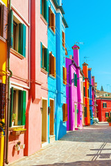 Wall Mural - Colorful houses on Burano island, Venice, Italy