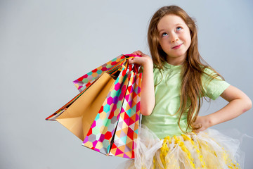 Little girl shopping