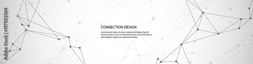 Fotomural Vector banner design, global connection with lines and dots