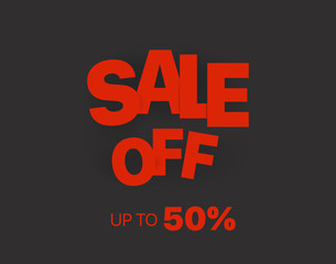 Poster - Sale banner vector template. Sale off up to 50 percent