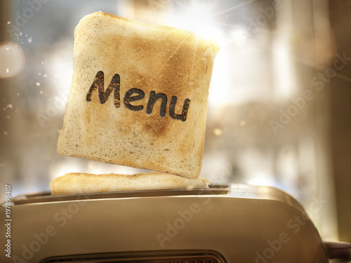 Plakat Toastbrot springst aus dem Toaster