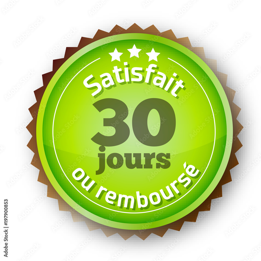 Icône pour commerce en ligne - Garantie Satisfait ou remboursé 30 jours
