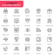 © alexdndz - Simple Set E-Commerce and Shopping Line Icons for Website and Mobile Apps. Contains such Icons as Delivery, Payment, Basket, Customer, Shop. 48x48 Pixel Perfect. Editable Stroke. Vector illustration.