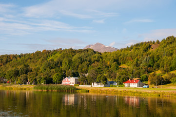 Town of Akureyri in North Iceland