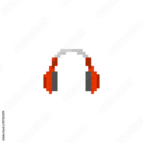 Pixel headphones for games and websites Stock Vector Adobe Stock