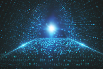 Wall Mural - digital tunnel background