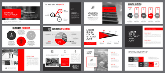 Wall Mural - statistics charts slide templates set