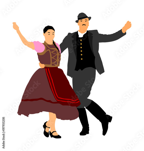 Fototapety Muzyka hungarian-folk-dancers-couple-vector-germany-folk-dancers-couple-austrian-folk-dancers-couple-east-europe-folklore-couple-in-love-dancing-balkan-folk-folklore-event-on-wedding-ceremony