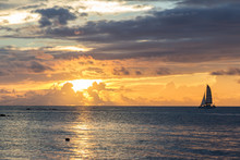 Mauritius Sunset At The Beach