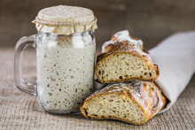 The Leaven For Bread Is Active. Starter.sourdough. The Concept Of A Healthy Diet