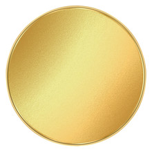 Vector Shiny Round Blank Template For Coins, Medals, Buttons, Gold Labels