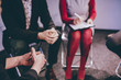 © Svyatoslav Lypynskyy - People sitting in circle during counceling session. Help concept. Toned concept.