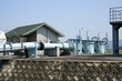 
内水被害(洪水)対策のために設置された川内排水機場　福岡県みやま市の矢部川沿いに設置された川内排水機場