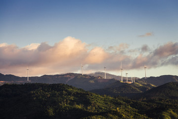 Windmills on hilltops