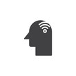 © alekseyvanin - Human head with wi-fi vector icon. filled flat sign for mobile concept and web design. simple solid icon. Symbol, logo illustration. Pixel perfect vector graphics