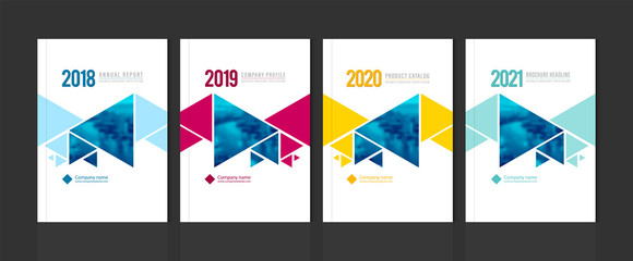 Wall Mural - Cover design template corporate business annual report brochure poster company profile catalog magazine flyer booklet leaflet. Cover page design element A4 sample image with Gradient Mesh.