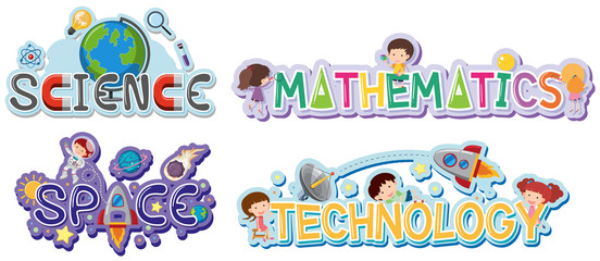 Wall Mural - Logo design for school subjects