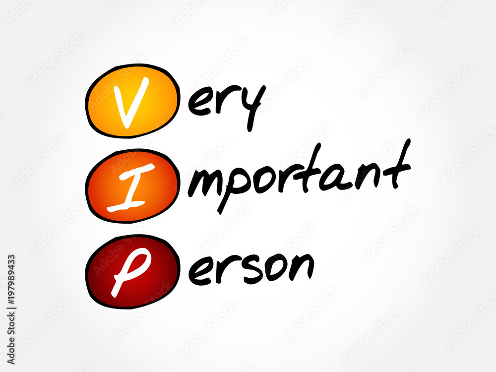 VIP - Very Important Person acronym, concept background Stock
