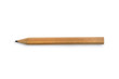 Closeup to natural wooden pencil, isolated clipping mask on white background, top view