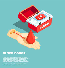 Wall Mural - Blood Donor Isometric Design Concept