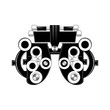 Phoropter glyph icon. Refractor. Ophthalmic testing device.  illustration.