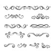 © khabarushka - Swirl scroll elements. Text dividers hand drawn design elements.  illustration.