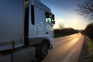 Wall Mural - Truck transportation on the road