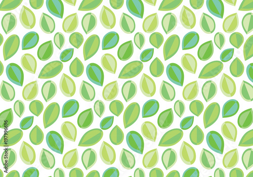 Abstract leaves background vector pattern in pastel colors green and blue