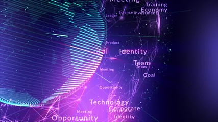 Wall Mural - globe digital connect animation