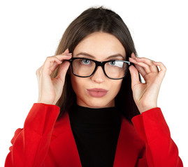 Canvas Print - Confident young manager on white background