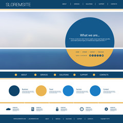 Wall Mural - website design template for your business with blurred cloudy sky image