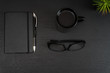 © Iren Moroz - Office desk table with supplies. Top view. Copy space for text
