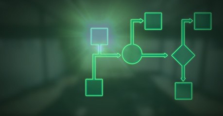 Poster - green wireframe illuminated