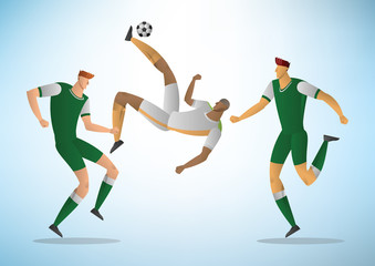 Wall Mural - Illustration of soccer players 05