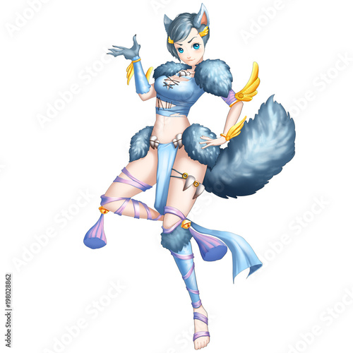 Wolf Astrologer And Pilot Girl With Anime And Cartoon Style Video Game S Digital Cg Artwork Concept Illustration Realistic Cartoon Style Character Design Buy This Stock Illustration And Explore Similar Illustrations At How to draw a cartoon wolf easy. pilot girl with anime and cartoon style