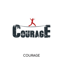 Wall Mural - courage logo isolated on white background for your web, mobile and app design