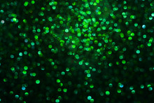 Green Sparkling Bokeh, Shimmering Out Of Focus
