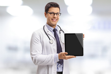 Poster - Doctor with a tablet