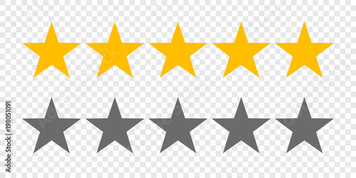 Rating stars or 5 rate review vector web ranking star signs Poster Mural XXL
