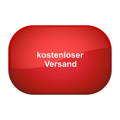 Canvas Print - Glossy Button rot - Kostenloser Versand